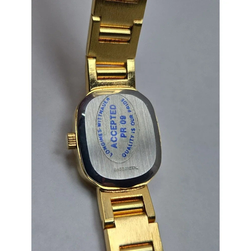 Vintage Wittnauer Womens Gold Tone Diamond Swiss Quartz Dress Watch New Battery